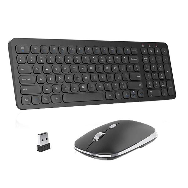

gaming keyboard gamer and mouse with silent ultra thin scissors feet wireless suit for notebook 2021 combos