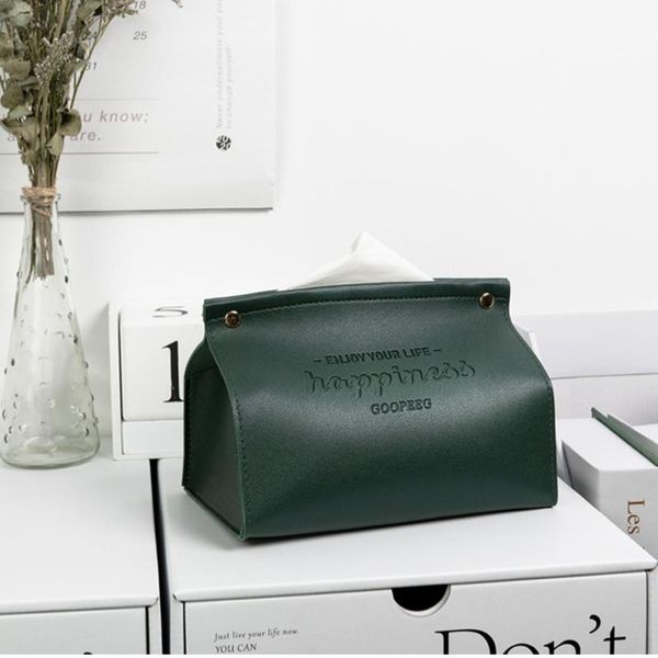 

tissue boxes & napkins flat v-mouth pu leather bag light luxury car box kitchen table napkin cosmetic sundries storage