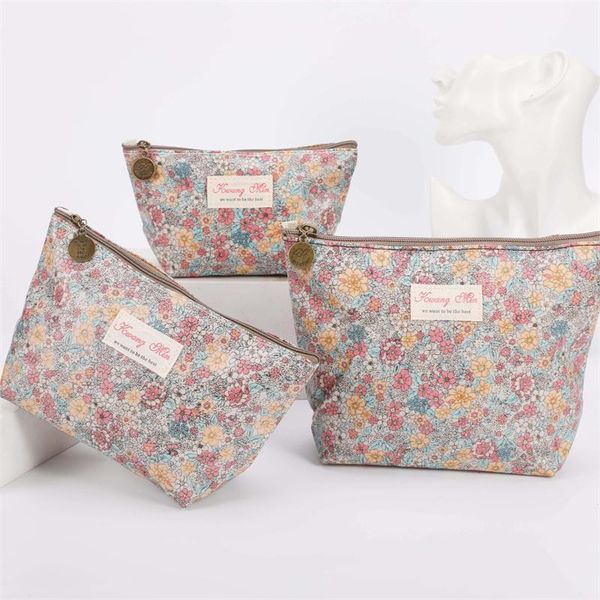 

cosmetic bags & cases fashionable and simple ladies portable waterproof floral wash bag canvas clutch change storage
