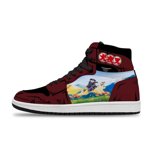 

japanese anime cartoon inuyasha diy printed sport non-slip casual shoes for men's trend sports shoeszljw