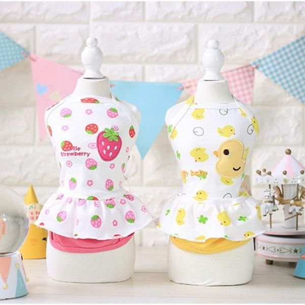

dog apparel 2021 spring and summer clothes cute cartoon cotton pink pet vest puppy dogs t-shirt clothing