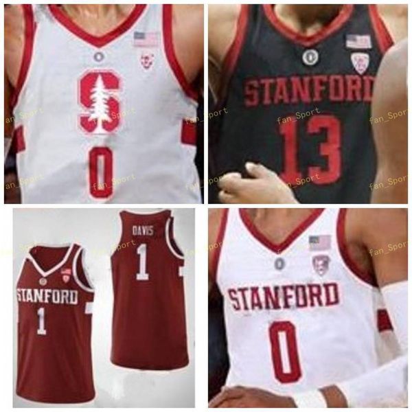 

ncaa college stanford cardinal basketball jersey 11 jaiden delaire 12 keenan fitzmorris 13 oscar da silva 14 marcus sheffield custom stitche, Black