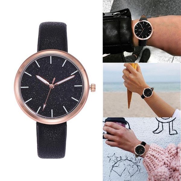 

wristwatches women lady girl wrist quartz watch round matte buckle casual fashion birthday gift ll@17, Slivery;brown