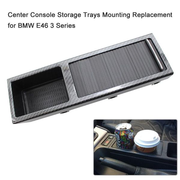 

car organizer carbon pattern center console storage trays mounting replacement for e46 3 series