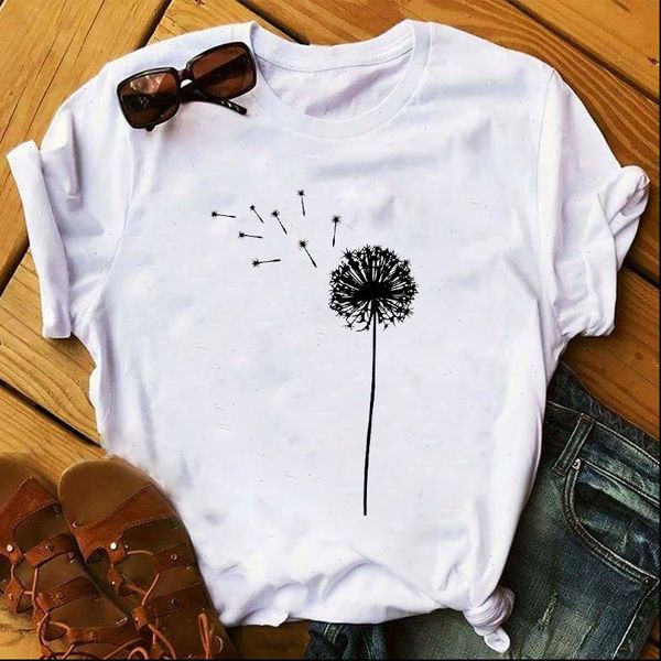 

women t shirts plant cute spring summer fashion clothing print lady womens ladies graphic female shirt tee, White