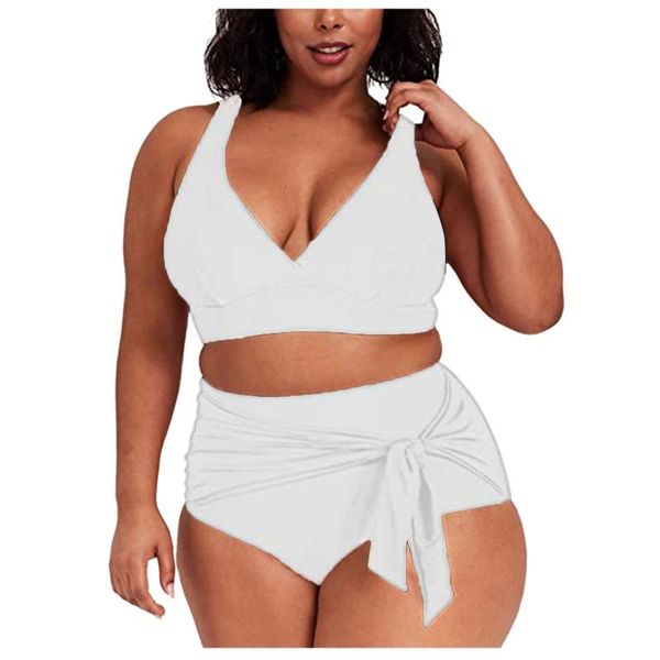 

one-piece suits 2021 micro swimsuit large size women high waist leopard printing split solid bathing suit bikini