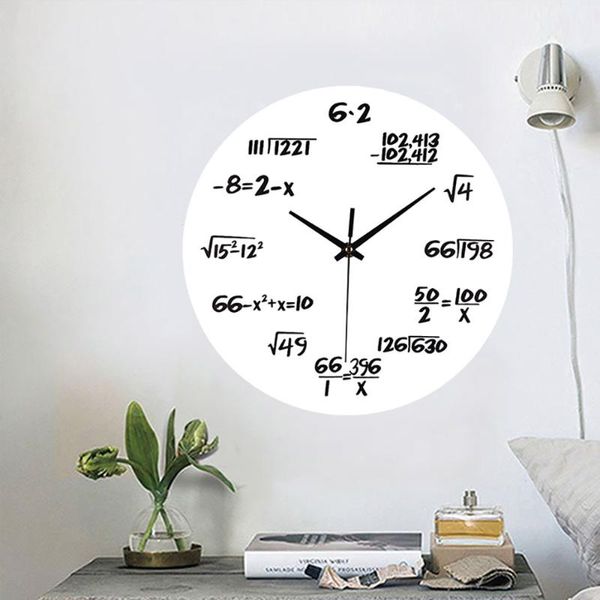 

wall clocks aimecor clock 25cm x acrylic silent math equations polytechnic digital drop ship2223