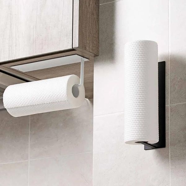 

toilet paper holders stainless steel towel holder rack kitchen roll self-adhesive toliet accessories
