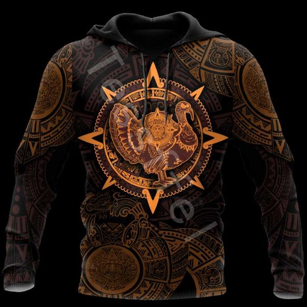 

men's hoodies & sweatshirts aztec mayan 3d printed 2021 fashion men hooded sweatshirt zipper casual pullover apparel style-a, Black