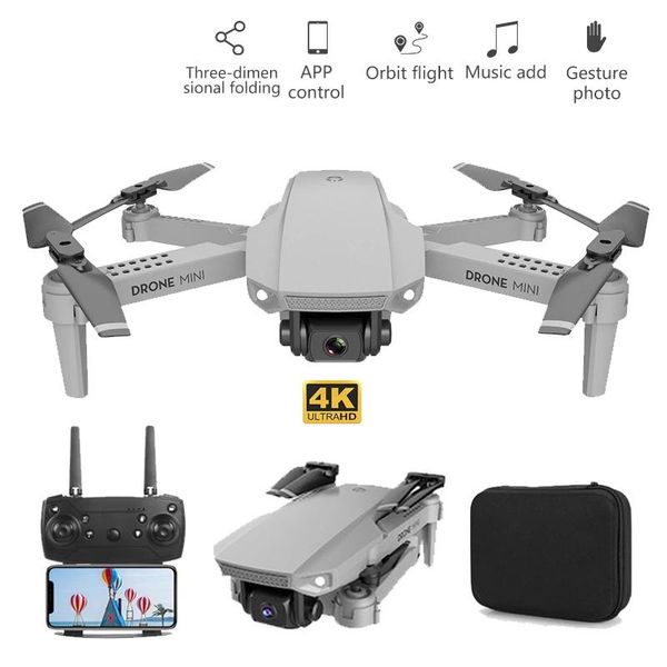 

drones nyr 2021 e88 rc mini drone 4k hd with dual camera fpv wifi real-time transmission foldable quadcopter dron toys