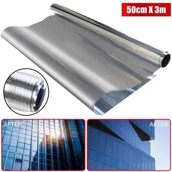 

window stickers 300x50cm glass sticker privacy mirror insulation solar tint film uv reflective one way decorative films