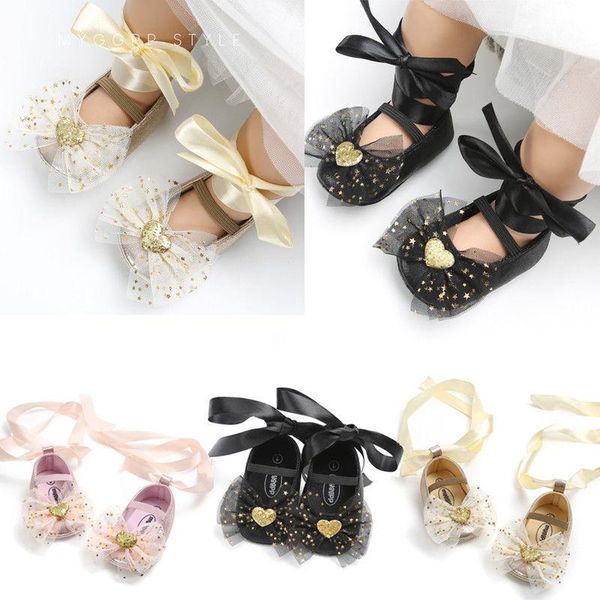 

first walkers princess lovely toddler baby girls boys shoes crib 4 style sequined bow floral slip on lace belt 0-18m