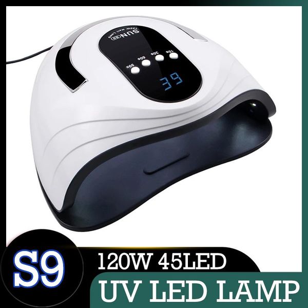 

nail dryers sun s9 lamp 45led uv dryer lcd display with smart sensor led for curing gel polish manicure tool