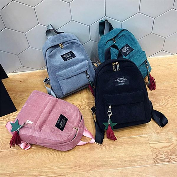 

backpack women mini corduroy female eco simple canvas shoulder bag ladies casual small travel bags for teenage girls