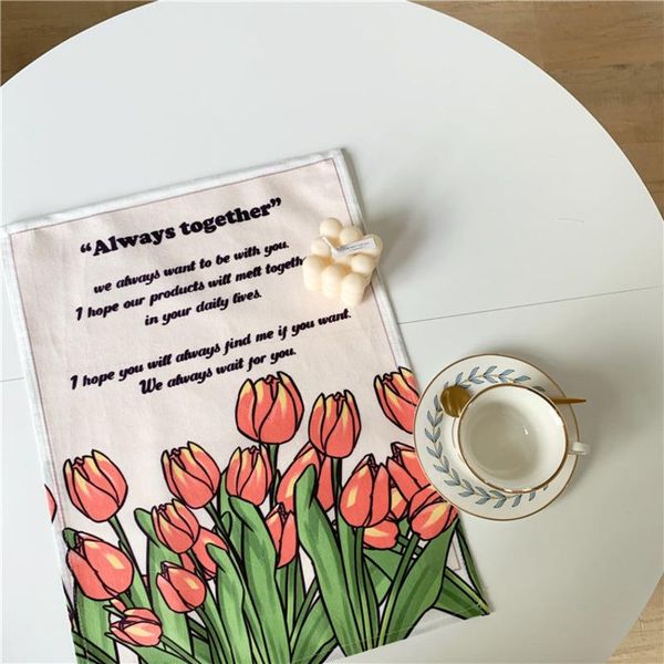 

tapestries korean ins tulip daisy wall hanging creative decorative cloth dormitory home decoration flower art background tapestry 35*46cm