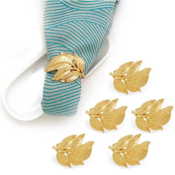 

12pcs el western restaurant metal tree leaf napkin ring button kitchen rings