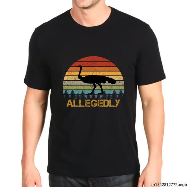 

men's t-shirts funny allegedly ostrich flightless bird t shirt, White;black