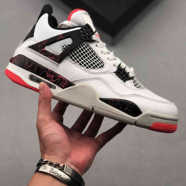 

jumpman 4 shoes nostalgia white black bright crimson pale 40-46 designer sneakers