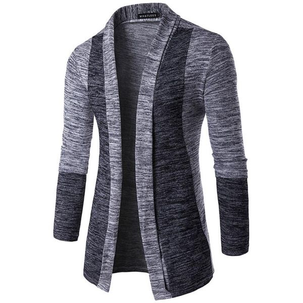

men's jackets men fabala splice knitwear cardigan casual long sleeve autumn outwear wide straps, Black;brown