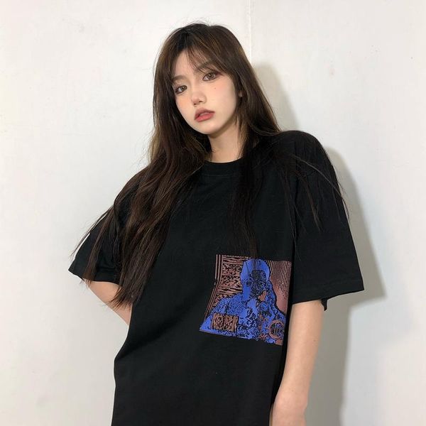 

men's t-shirts 2021 cavempt t-shirt men women high street retro round neck couple loose cotton short sleeves, White;black