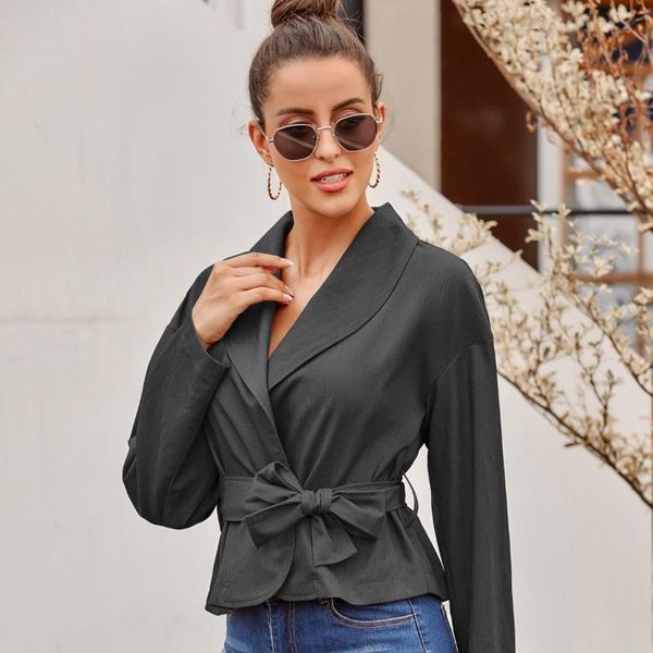 

women's jackets v-neck bow clothes spring autumn winter zipper baseball cardigan jacket windbreaker coat vetement femme 2021 outerwear, Black;brown