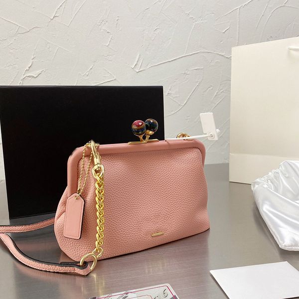 

factory high version fashion kiss lock solid color printing bag chain strap slung one shoulder women's luxuryss designerss yw