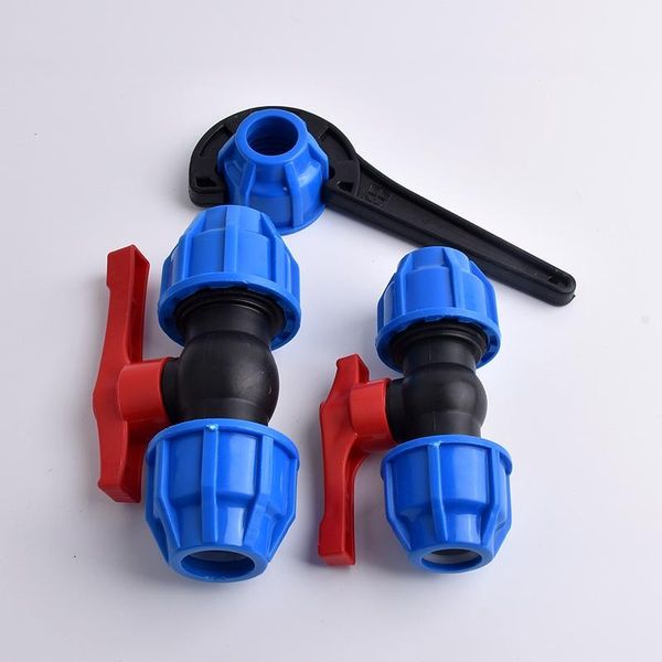 

20mm 25mm 32mm blue caps pe pipe union valve quick connector water fittings ball garden agricultural accessories watering equipments