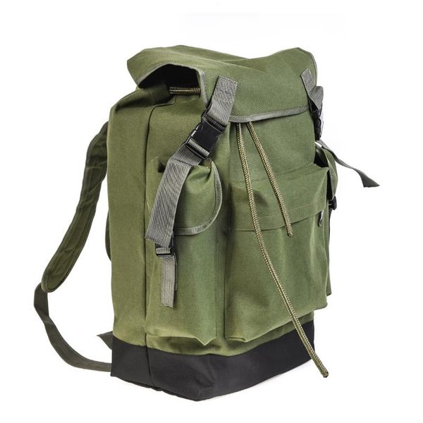 

fishing accessories 70l large capacity multifunctional army green canvas carp bag tackle backpack durable and wear-resistant to use