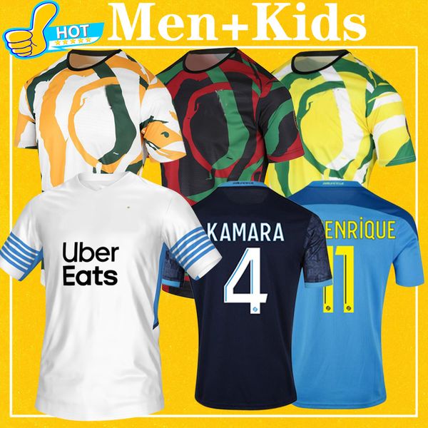 

maillot om africa soccer jerseys 21 22 payet benedetto thauvin football shirt men + kids kit, Black;yellow