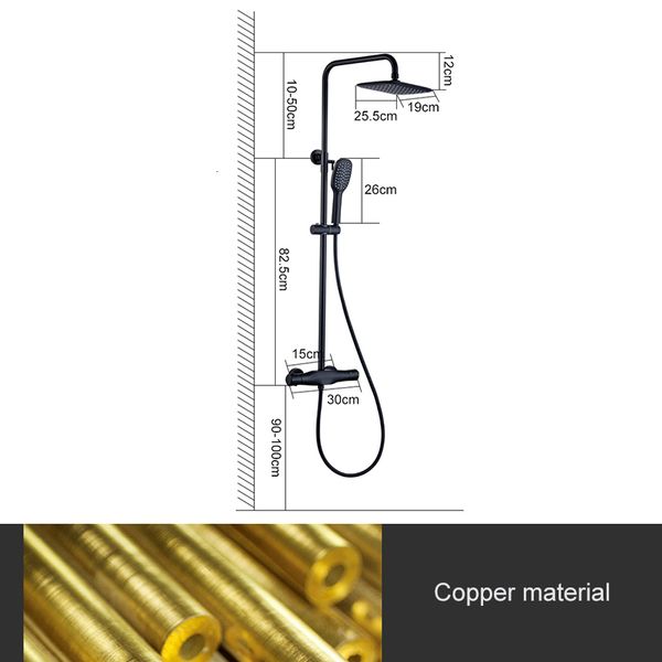 

bathroom shower sets thermostatic bath set wall waterfall rainshower faucets black cold mixer faucet with hand el9402 jh5r