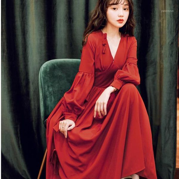 

casual dresses spring retro preppy style sweet chiffon dress tens girls v-neck long sleeve fashion elegant women's party, Black;gray