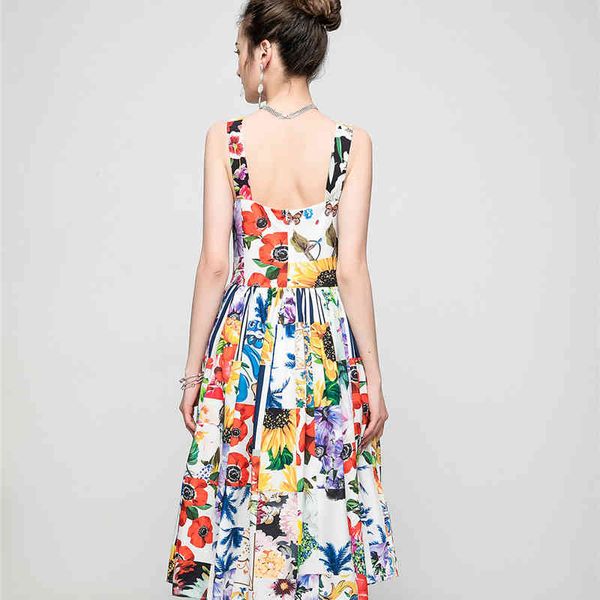 

two piece dress summer women's fashion runway vintage floral designers impression spaghetti belt dress up holiday party femme beach rob, White