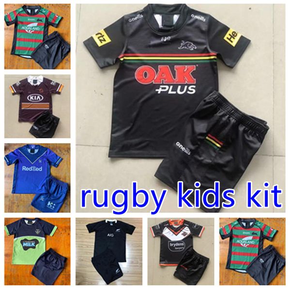 

thailand 2021 wests tigers rugby jerseys kids kit 20 21 brisbane broncos penrith panthers canberra assaulter child nrl league jersey, Black;yellow