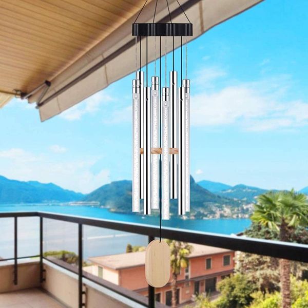 

solar lamps outdoor wall hanging wind chime decor waterproof power lamp colorful bubble column windbell lights