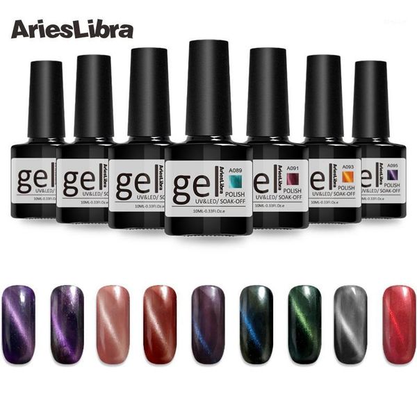 

arieslibra 10ml 3d cat eyes led uv soak off nail gel polish base coat colorful lacquer nails art diy manicure glue1, Red;pink
