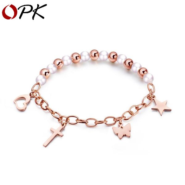 

charms bracelets for women luck bangle chain link classic love pendant bracelet trendy vintage female jewelry fashion girls birthday party g, Black