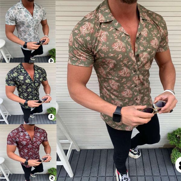 

shirtssummer fashion men's summer 3d printing casual short sleeve shirt, White;black