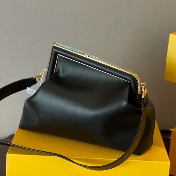 

evening bags magnetic buckle casual cowhide clip hand hold dumplings women's