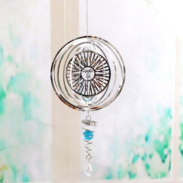 

garden decorations sun suncatcher windchimes 3d metal foldable rotating hanging wind spinner interior home decoration pendant