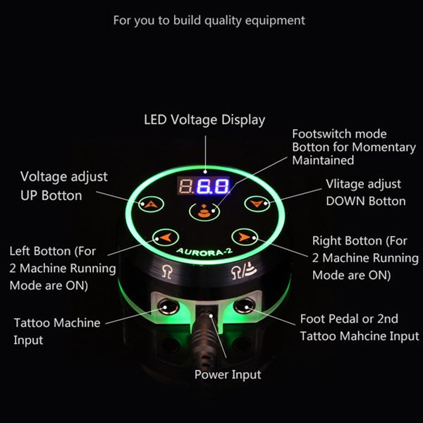 

lich professional mini aurora lcd tattoo power supply with adaptor for coil & rotary tattoo gun machinesscouts