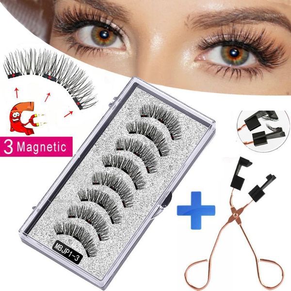 

8pcs magnetic eyelashes 3d false lashes natural for mink eye extension lasting handmade eyelash tweezer1