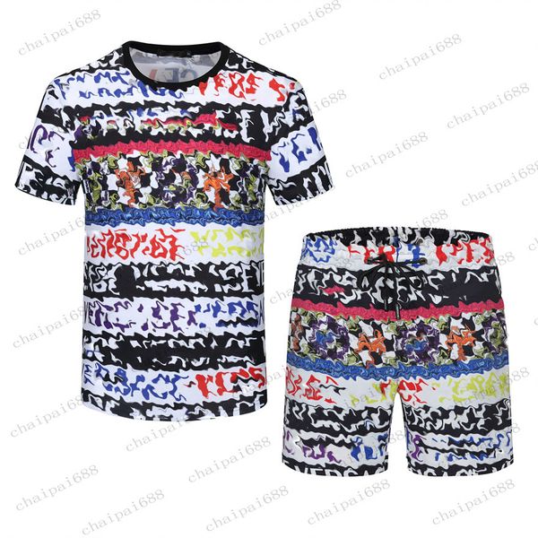 

2021men's with trendy handsome casual sports tide brand summer short-sleeved shorts 2 two-piece suit --3xl, Gray