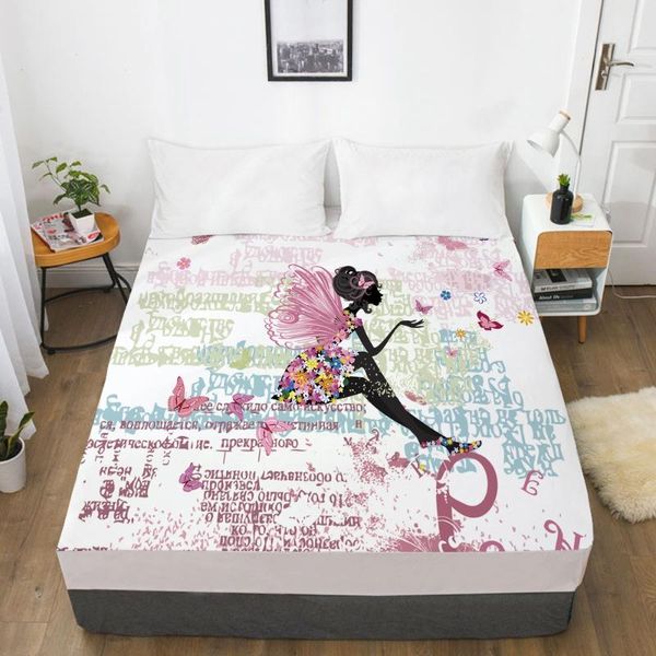 

sheets & sets nordic flower fairy fitted sheet bed with an elastic band 150x200/180/200/160x200 mattress cover colour