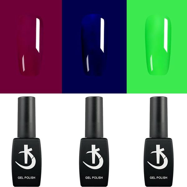 

nail gel 6 colors neon polish fluorescence colorful varnish for 12ml art manicure semi permanent uv, Red;pink