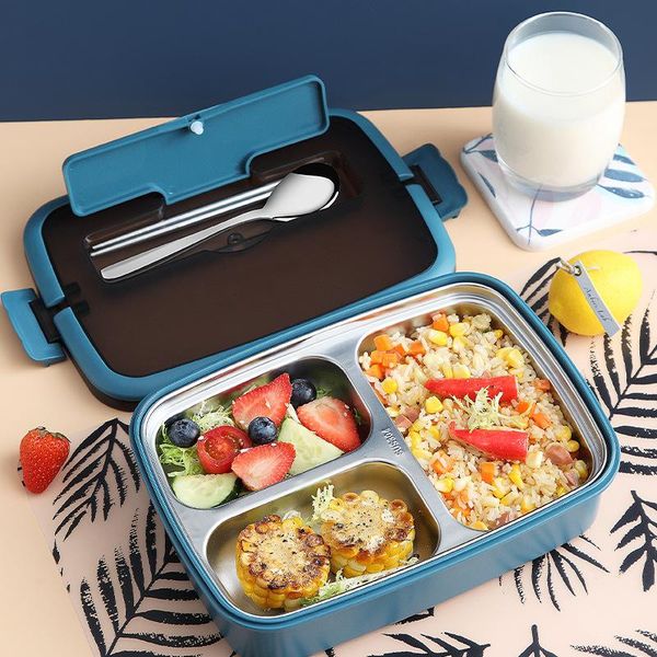 

leak-proof bento box japanese style meal prep container storage portable 304 stainless steel thermal lunch for kids dinnerware sets