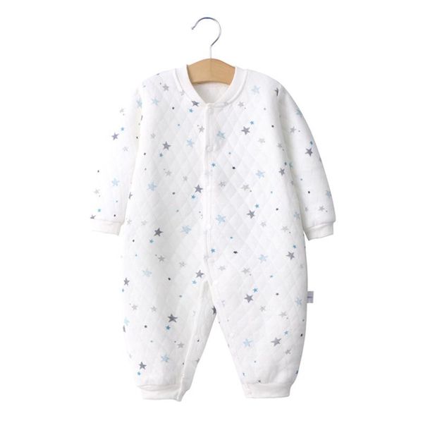 

jumpsuits autumn winter spring kids warm bottoming rompers boy girl soft outerwear thicken cotton born infant baby romper body suits, Blue