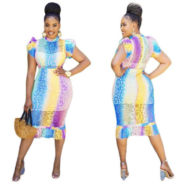 

spring y1030 2021 and summer women's printed lace dress, Black;gray