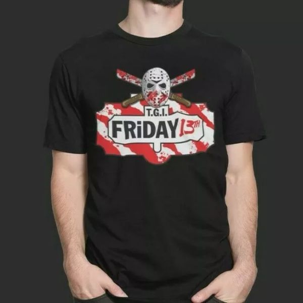 

horror freddy kruger friday 13th t-shirt pennywise jason tgi it 80s 2, White;black