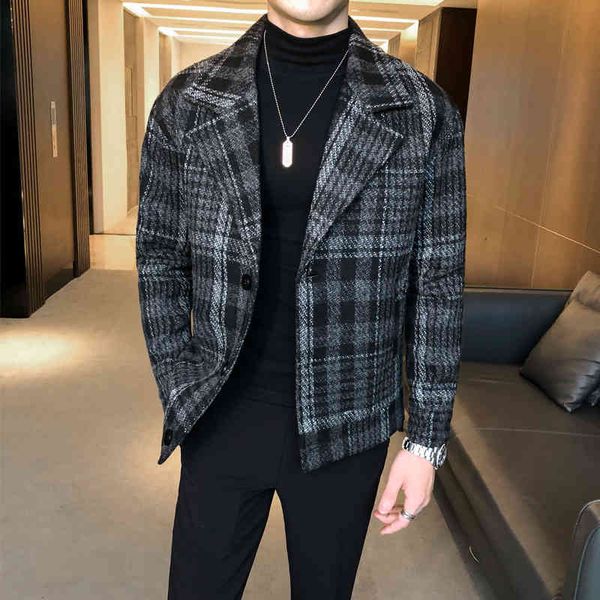 

men's jackets male sweat jacket, short wool jacket slim, retro fashion, autumn and winter, 3xl, , q52p, Black;brown