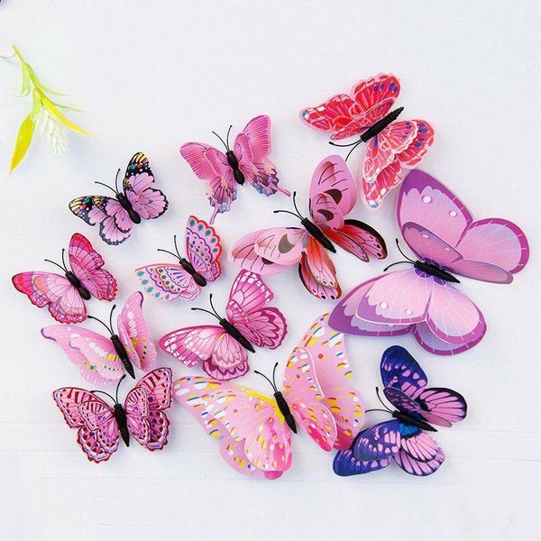 

wall stickers stickes 3d sticker 12pcs butterfly pvc for children's room optional colors colourful butterflies art
